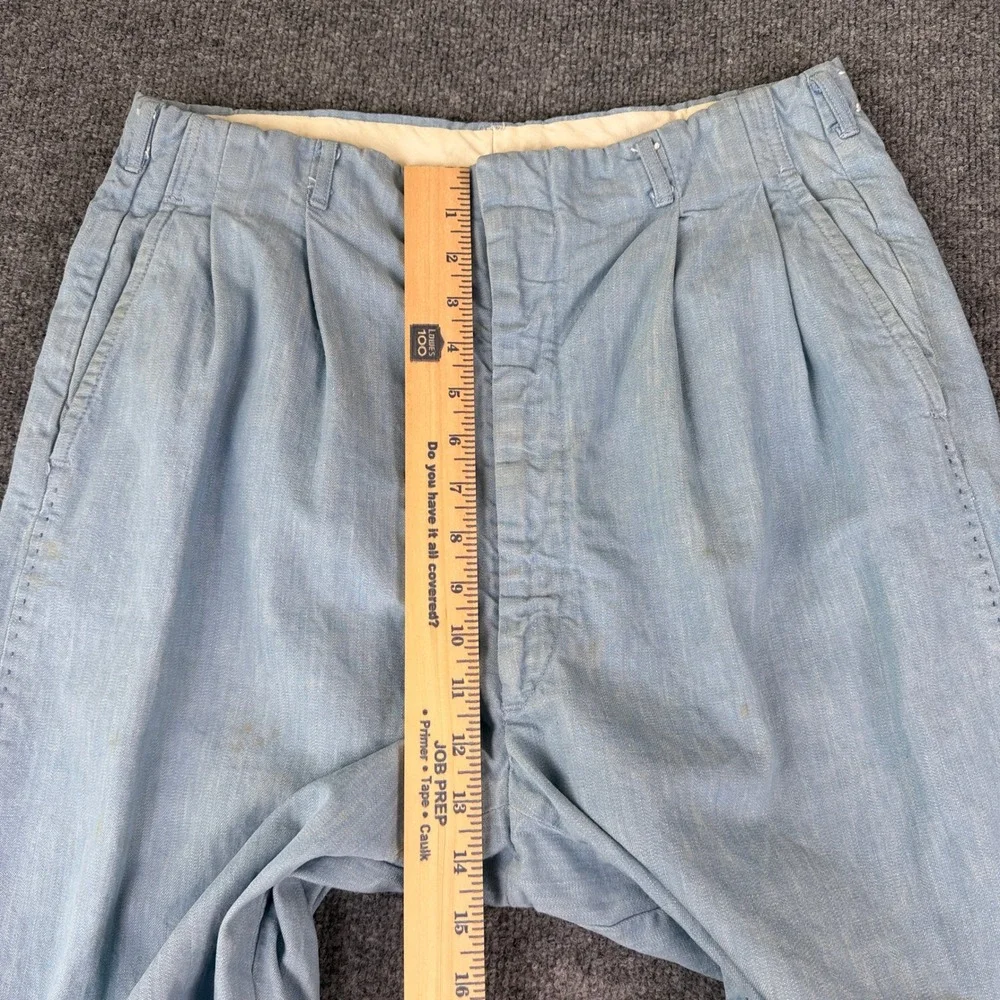 Vintage 50s Hercules Utility Pants Mens 32x32 Sail Cloth Drop Loop Gusset Chino